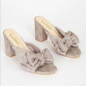 Dorothea Taro Shimmer Knotted High Heel Sandals - BRAND NEW